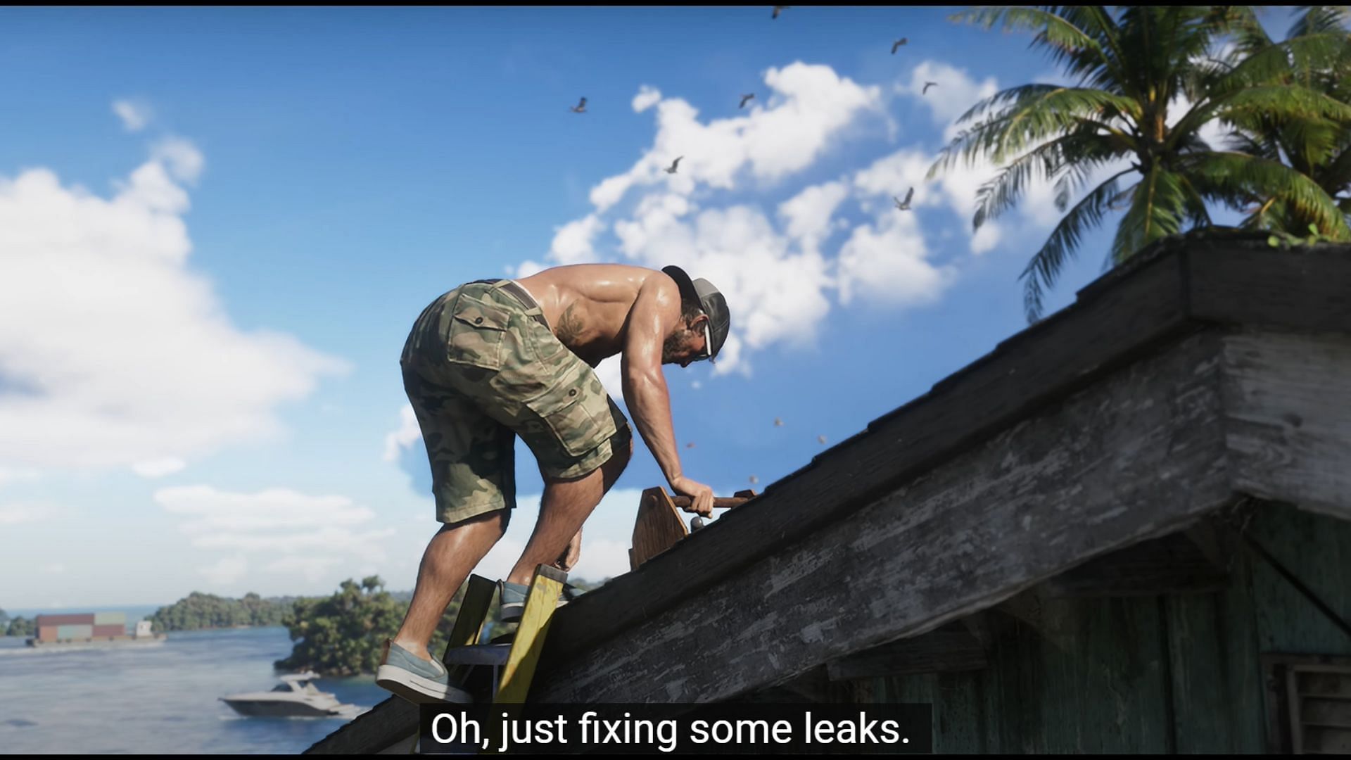 The GTA 6 trailer 2 starts with classic Rockstar humor (Image via Rockstar Games)